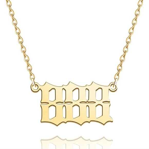 Gold Angel Number 888 Necklace - Picture 1 of 4